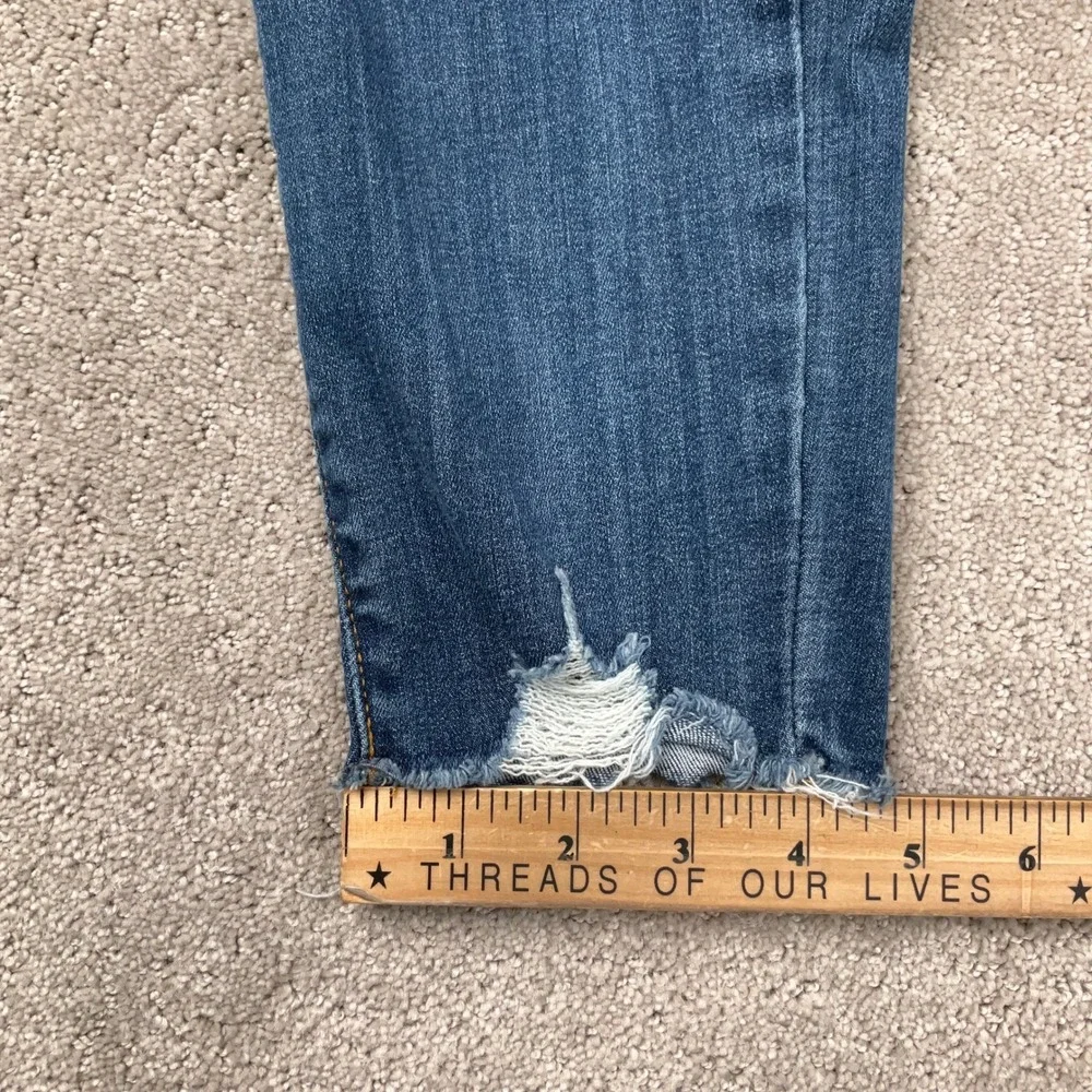 Judy Blue LA Jeans Women 7/28 Blue JB82202MD Skinny Fit Distressed Raw Hem Denim